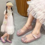 Cute Kids' Diamond Bow Jelly Shoes - Princess Style