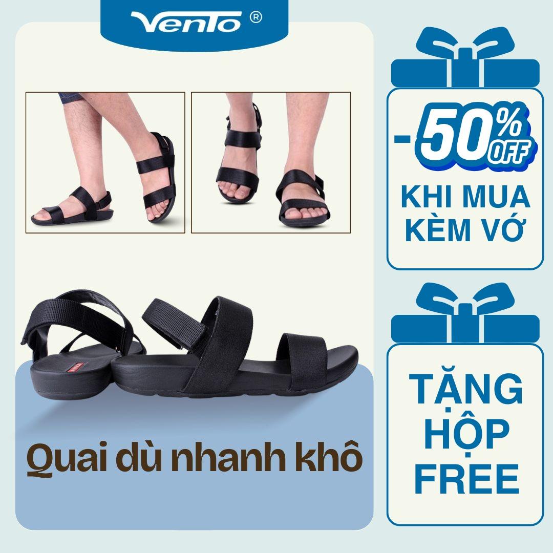 Sandal Nam thương hiệu Vento chất liệu vải dù thiết kế 2 quai ngang mã số NV4906