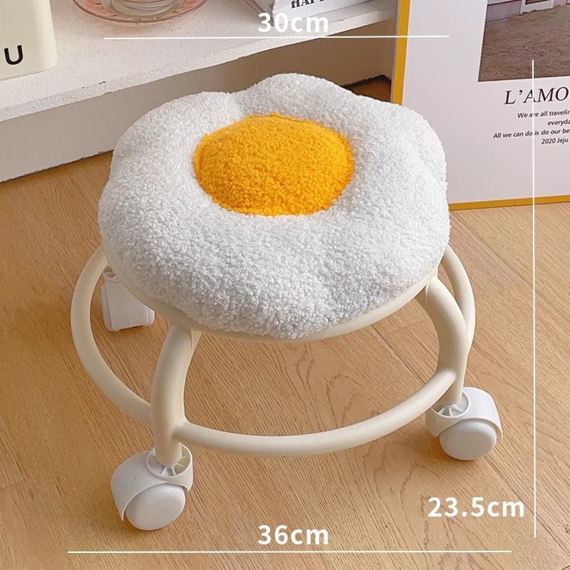 Ghế đẩu thấp ròng rọc hoa ghế đẩu đa năng gia dụng ghế đẩu nhỏ có bánh xe ghế đẩu đổi giày cho thuê ký túc xá sinh viên