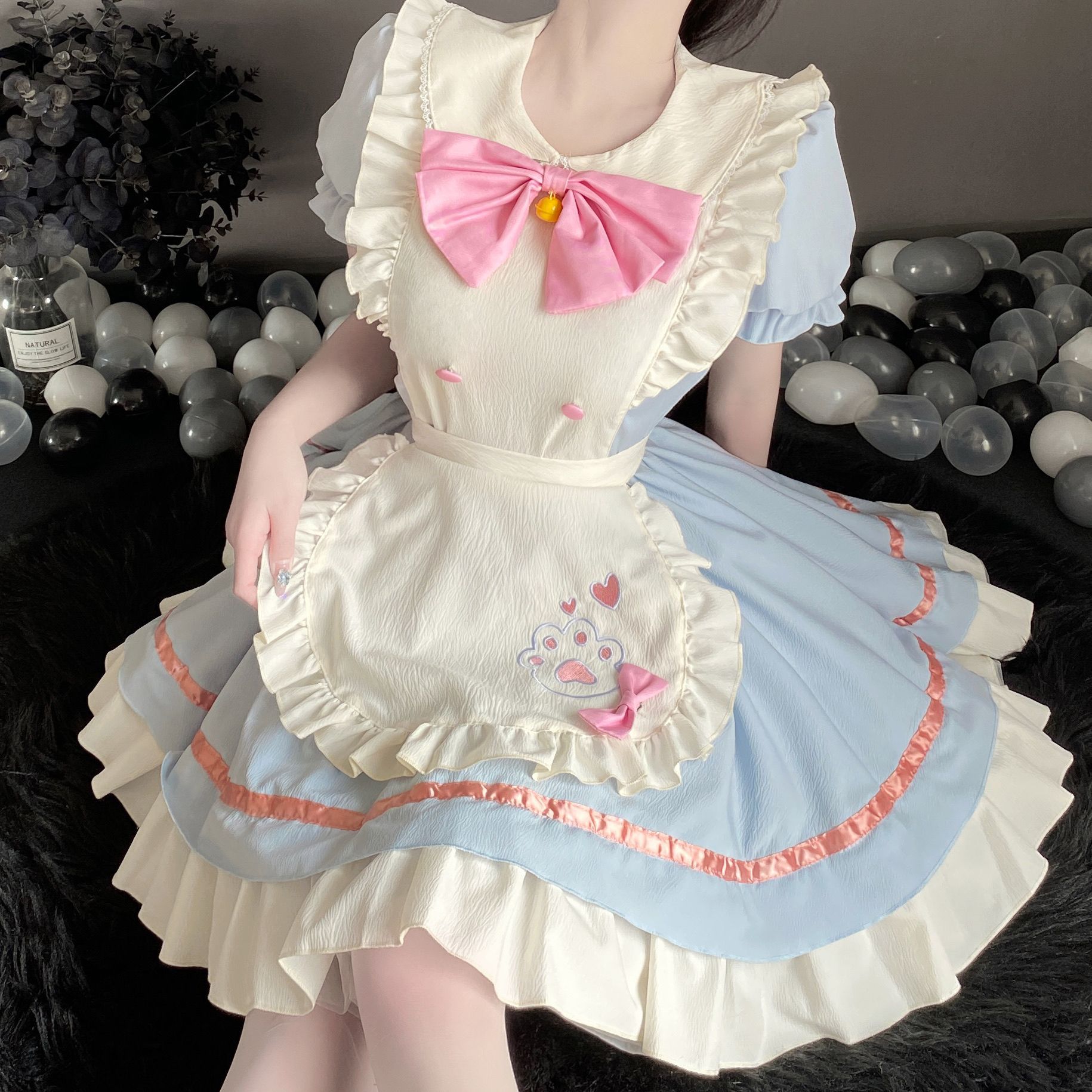 Uniform Seduction Cute Op Dog Short Maid Lolita Dress Apron Short Princess Lolita Skirt Skirt