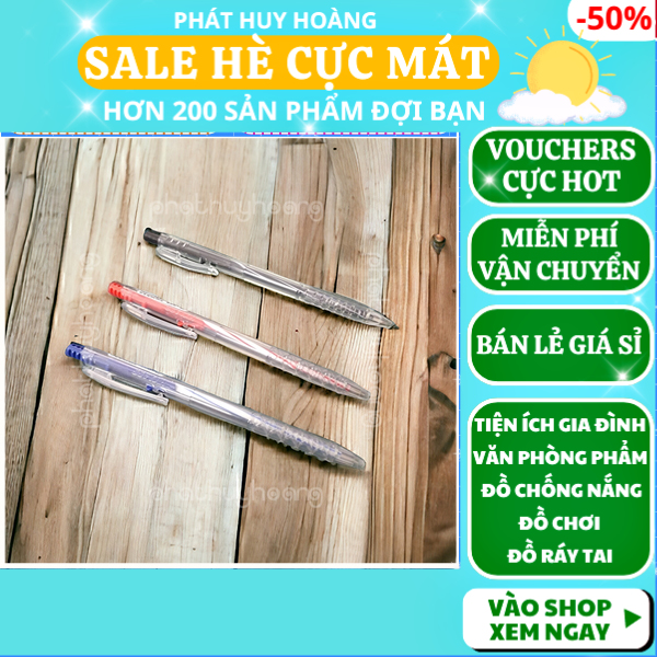 Combo 4 cây bút bi xanh / đỏ / đen ( chọn màu ), bút bi cao cấp đẹp có nhiều màu, bút mực phổ thông loại bấm, bút bi ngòi nhỏ giá rẻ, viết bi ngòi bấm tiện dụng, bút viết bấm văn phòng phẩm , đồ dùng học tập, Phát Huy Hoàng