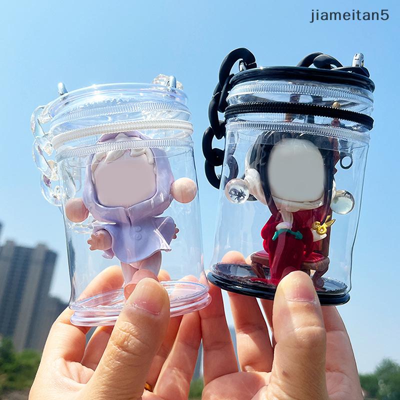 🍀[Jiam] Dày Trong Suốt Bí Ẩn Hộp Lưu Trữ Trường Hợp Keychain Túi Lưu Trữ Pouch Organizer Hộp Cổ Điển Búp Bê Túi Keychain Ví