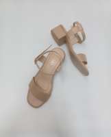 Azalea Charmie in Beige 1.5 inches Black Heels Sandals Angelica Leather