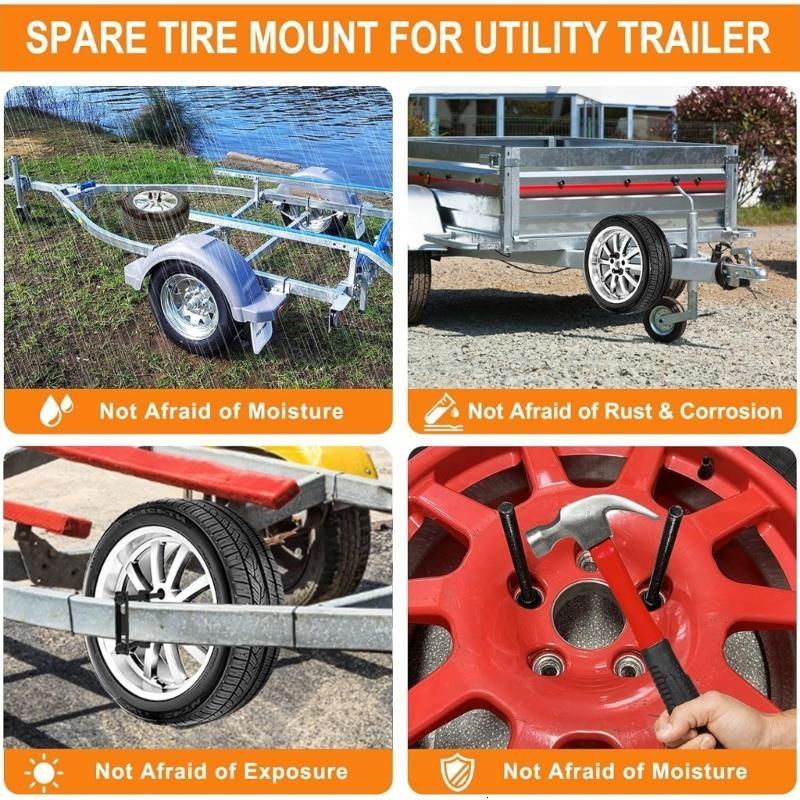 Có thể điều chỉnh Trailer bánh xe dự phòng chủ gia cố hệ thống gắn Trailer lốp gắn thích hợp cho thuyền buồm haulers