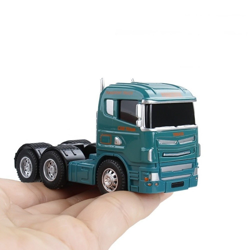 EODKUS Kéo lùi Mô hình cabin xe tải Hợp kim đúc Tỷ lệ 1:64 Đồ chơi xe kỹ thuật Xe tải container Giáo Dục Xe tải rơ moóc phẳng Đồ chơi trẻ em - 6