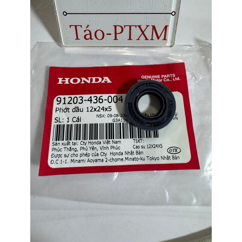 Phốt trục bơm nước (12x24x5) xe Air Blade/ Click 110/Lead.. hãng Honda
