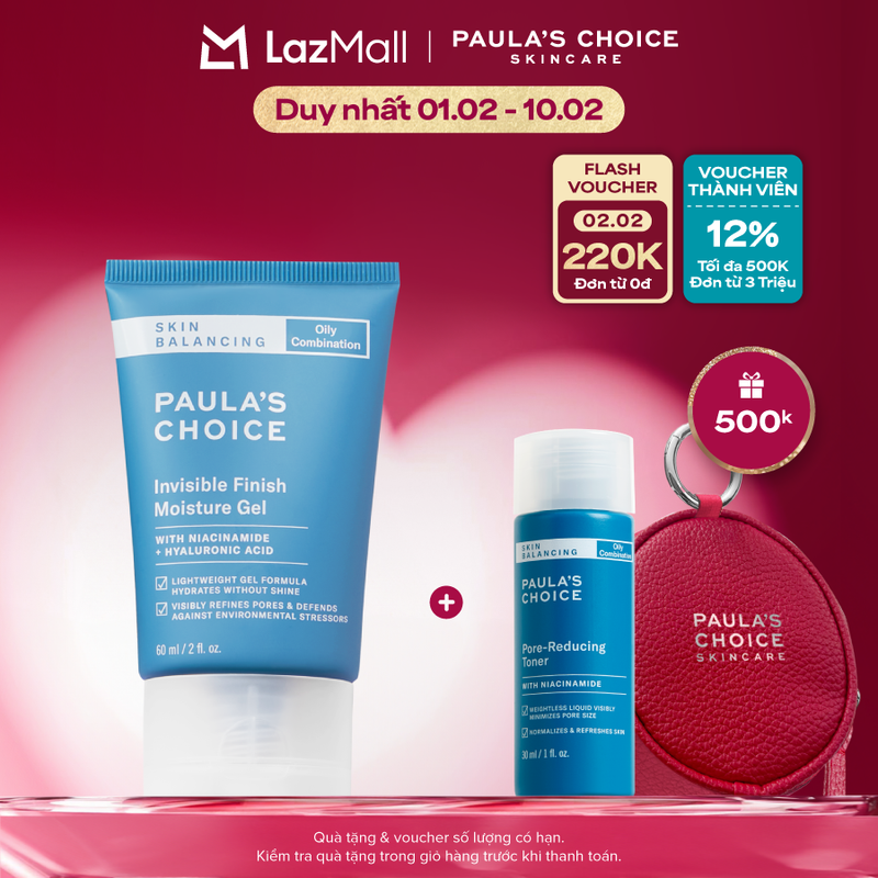 Kem dưỡng ẩm ban đêm dạng gel Kiểm soát tiết dầu cho da thoáng mịn Paula’s Choice Skin Balancing Inv