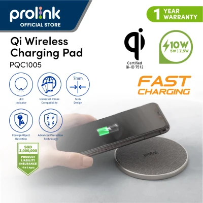 Prolink Silver PQC1005 10W FAST CHARGE Qi Wireless Charging Pad Ultra Slim / Micro USB (Qi-certified)