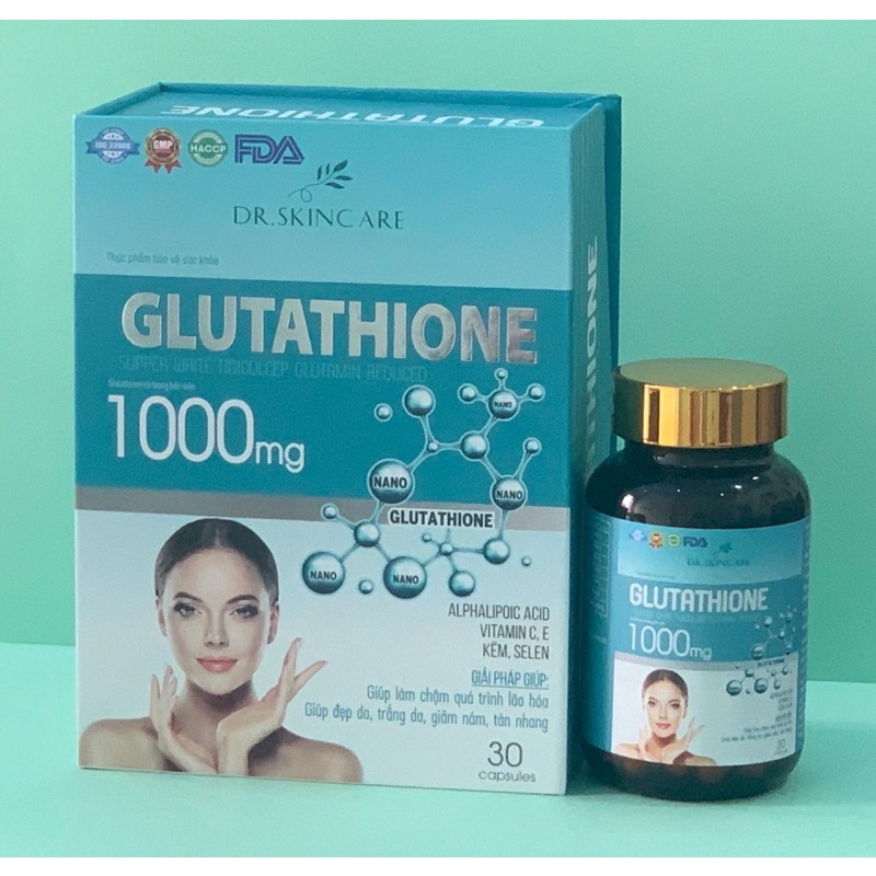 Viên Uống Glutathione 1000mg trắng da mờ nám tàn nhang cân bằng nội tiết tố