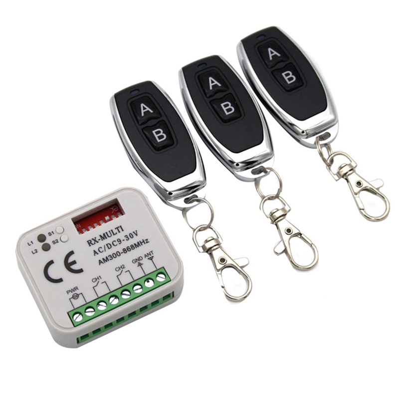 Garage gate remote receiver 433 868mhz rx multi 300-900mhz ac/dc 9-30v receiver with remote control