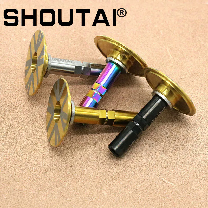Hợp kim Titan bánh xe cho brompton Xe Đạp Đầu trang bìa bãi đậu xe đĩa sửa đổi sửa chữa phụ kiện TC4 Vàng