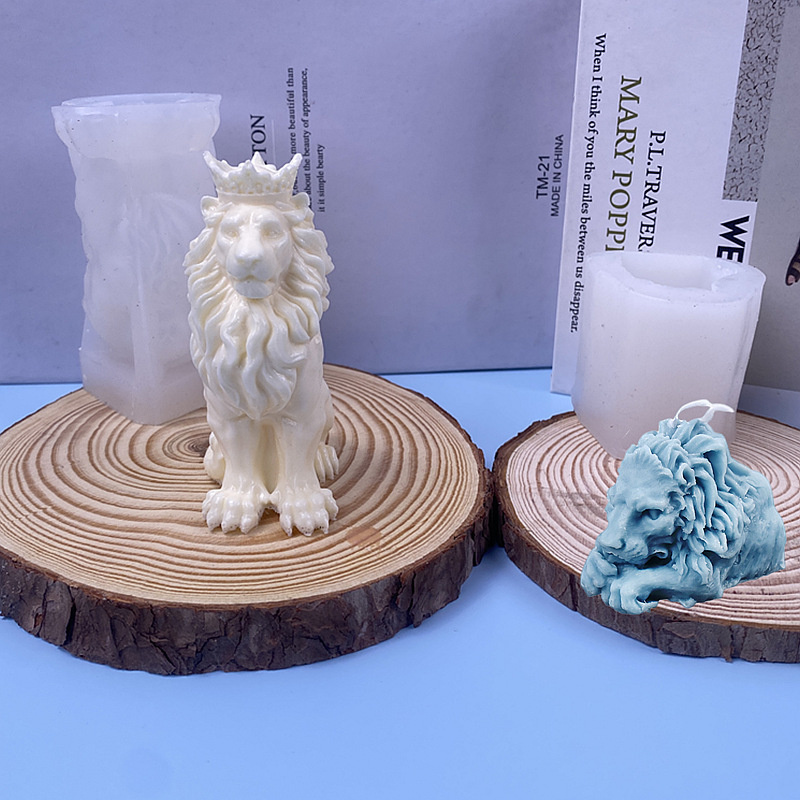 【Bestseller】 Lion King Silicone Candle Mold Diy Animal Handmade Soap Mould Aromatherapy Epoxy Resin Making Supplies Home Decor S