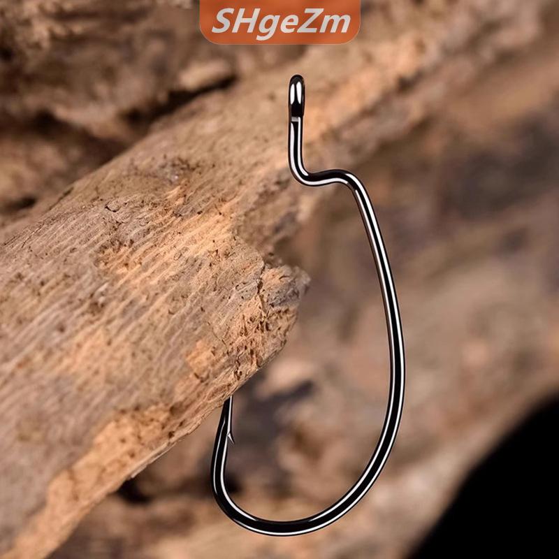 [COD] SHgeZm 10 cái rộng bụng uốn cong xử lý đen Nickel Red Nickel Crank Hook nhiều thông số kỹ thuật luya Crank Hook ngư cụ