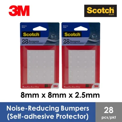 3M Scotch Bumpers - Clear Self Adhesive Protectors 8mm 28 pieces (Bundle of 2 Packets)
