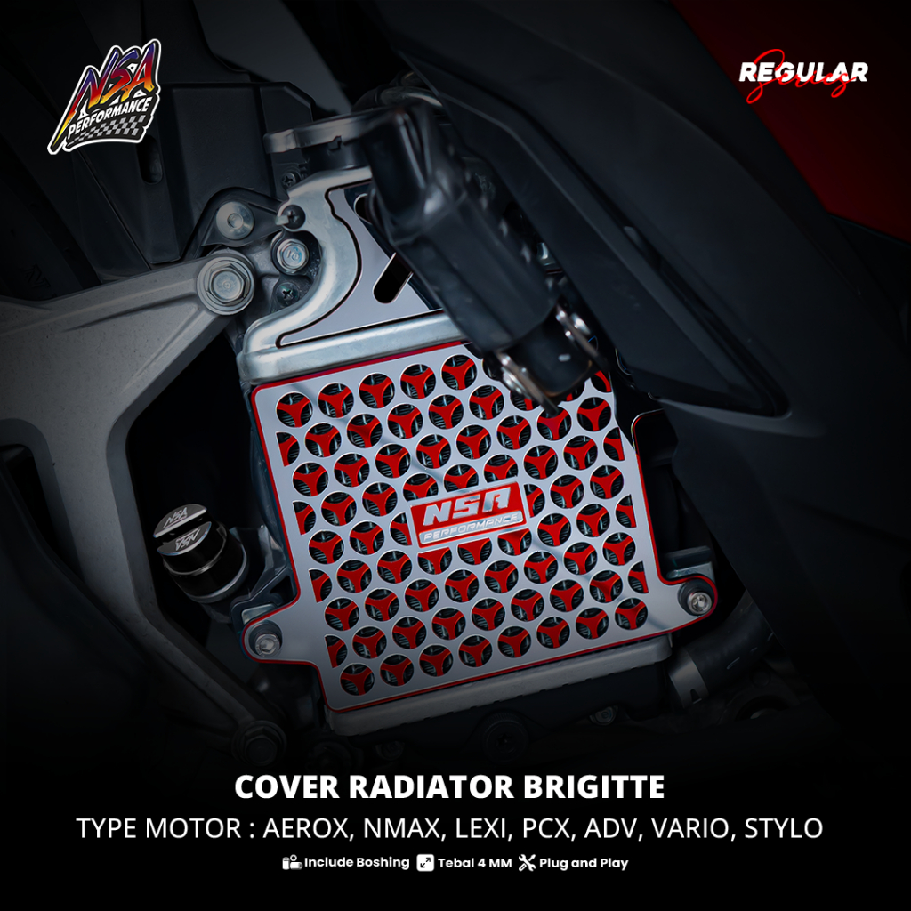 Nsa Radiator Cover Brigitte Vario, Pcx, Nmax, Aerox, Adv, Lexi, Stylo Motorcycle Radiator Cover Brigitte Harga 135,000 rupiah*Gratis Ongkir