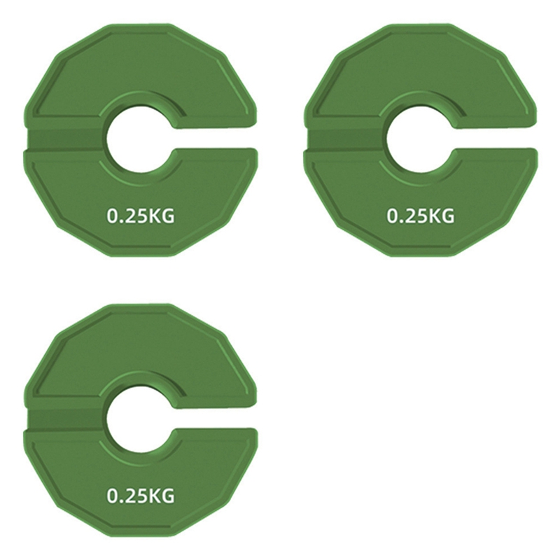 [Lapurer]3Pcs Gym Micro-Type Plates Dumbbell Fractional Weight Plate Rubber Fractional Weight Plates Add-on Change Green 0.25KG