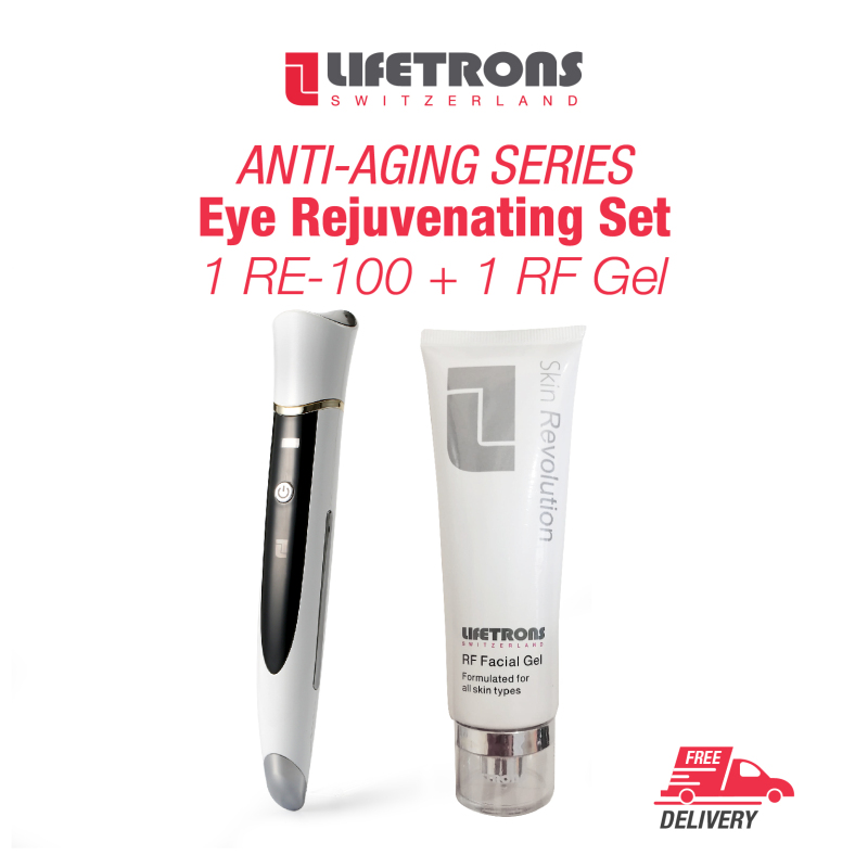 Buy Lifetrons Eye Rejuvenating Set (RE-100 + RF Gel) - lift eye muscles / lighten black circles / relieve eye bags / facilitate essence absorption and massage eyes / delivery of radio frequency heating energy into the skins deepest layers (SG) Singapore