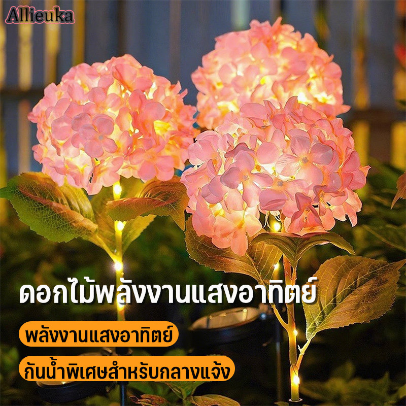 Allieuka ไฟตกแต่ง โซล่าเซลล์ ไฟตกแต่งสวนและกลางแจ้ง ดอกไม้ กันน้ำ ตกแต่งวันหยุด ประหยัดไฟมาก ราคา 165 บาท*ส่งฟรี