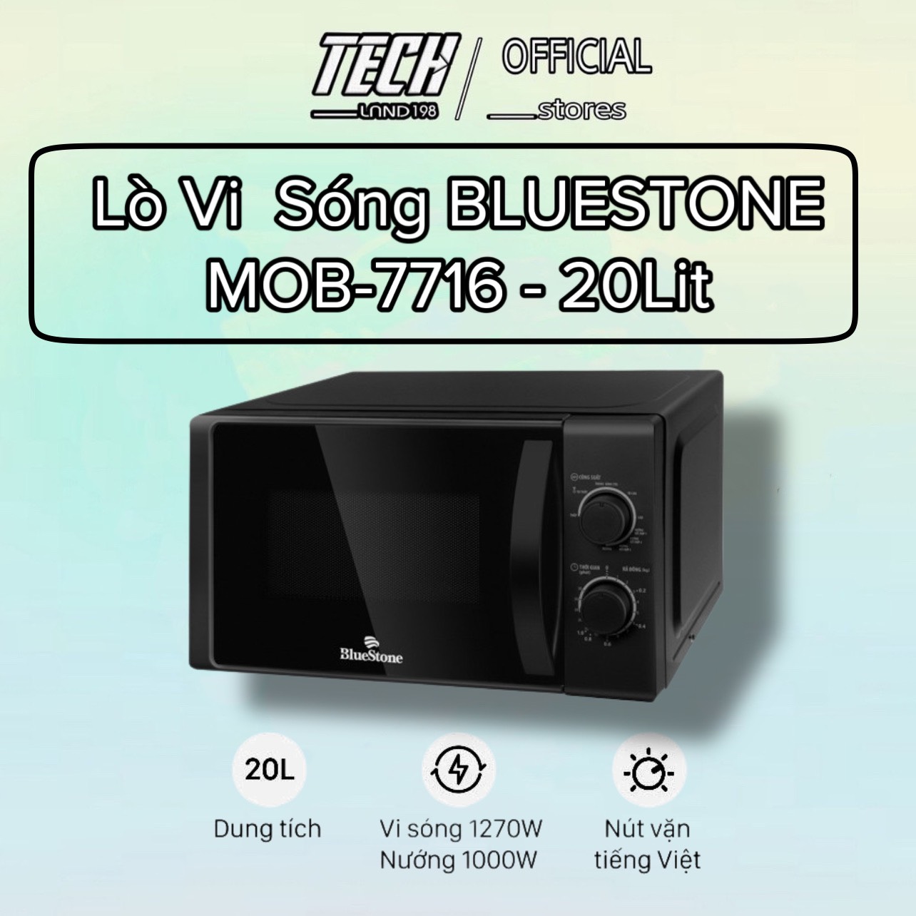 Lò vi sóng có nướng bluestone mob-7716, 1270w - 20lit, hàng chính hãng
