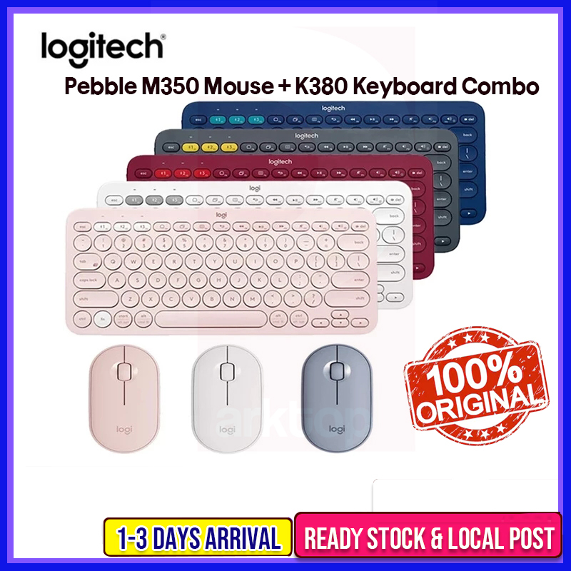 Logitech K380 Bluetooth Keyboard Pebble M350 Mouse Mice Wireless Bluetooth Mouse Mini&Thin 100g High Precision for PC Connected TVs Singapore