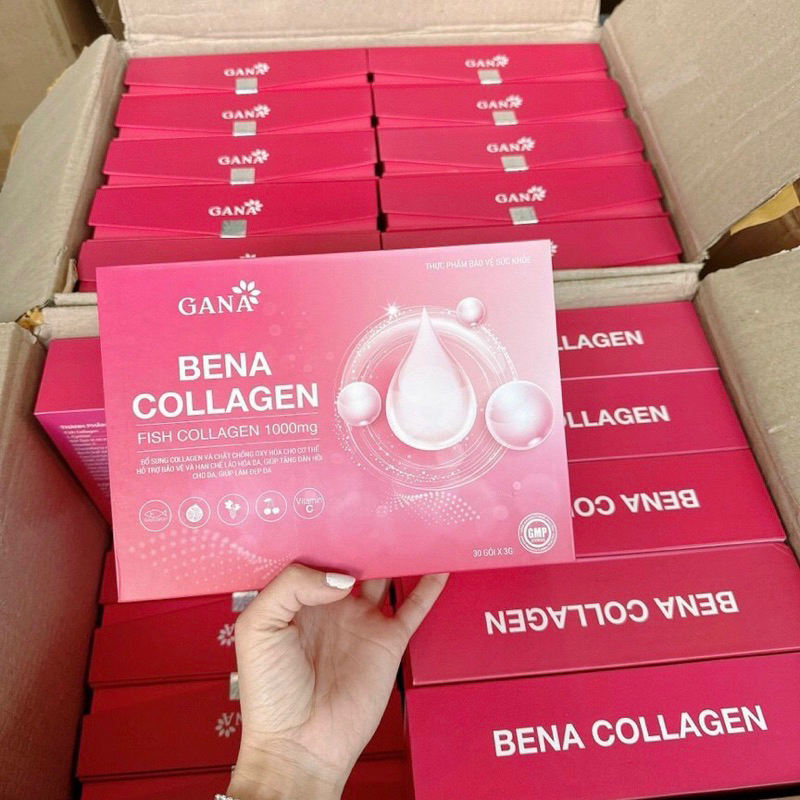 Collagen bena gana-bena collagen giảm nám,tàn nhang, đẹp da hộp 30 gói chính hãng