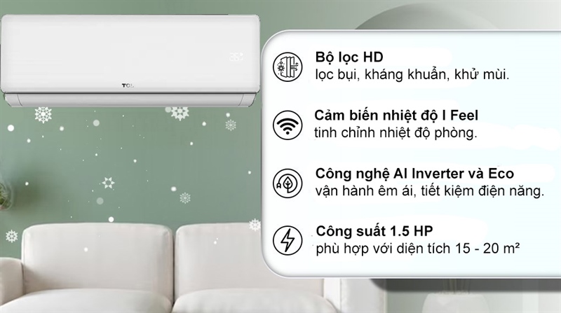 Máy lạnh tcl inverter 1.5 hp tac-13csd/xab1i