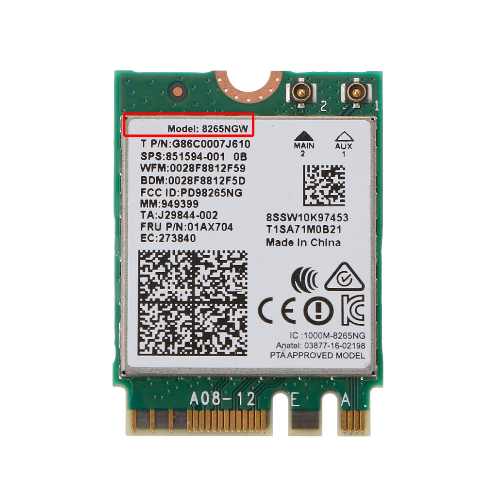 Không dây băng tần kép ac 8265 8265ac ngff wifi thẻ dùng cho intel 8265ngw cho m.2 ngff