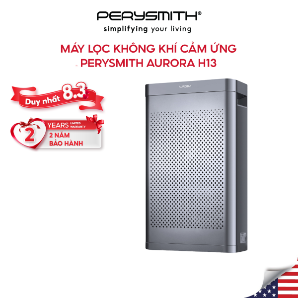 Máy lọc không khí cảm ứng Perysmith Air Purifier AURORA Series H13 - Công suất 45W - Công nghệ lọc MICRON HEPA ANTI-H12 0.3 - Hàng chính hãng - Bảo hành 24 tháng