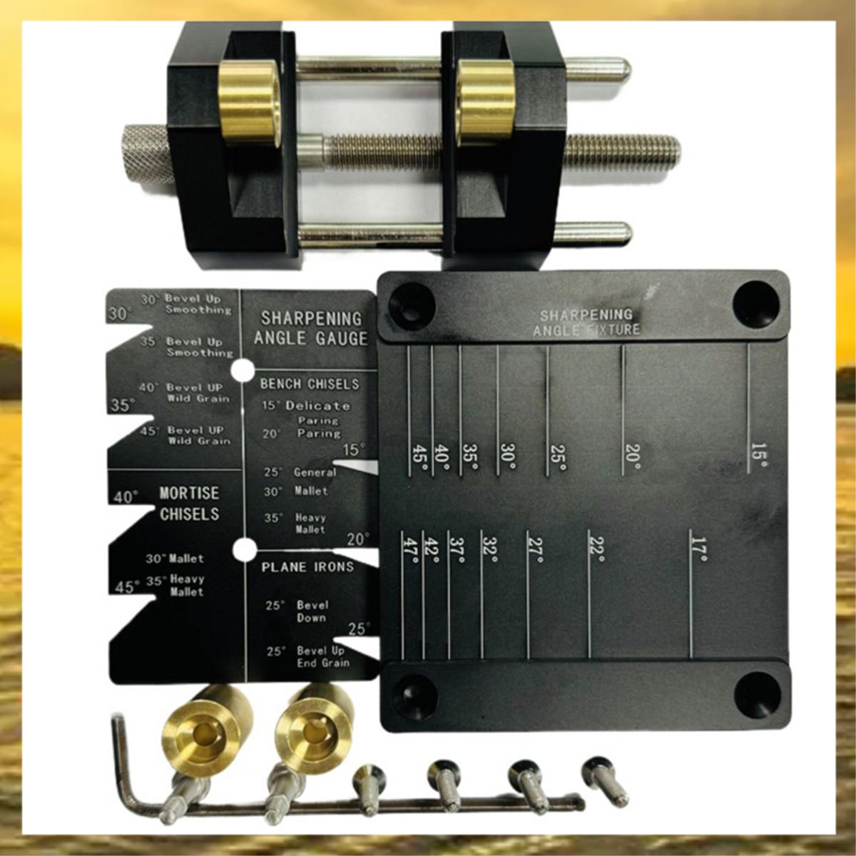 (HIMK) Chisel Sharpening Jig Kit,with 5/32 to 3in Chisel Honing Guide for Chisels and Planes,Woodworking Guide,Wood Chisel Sets
