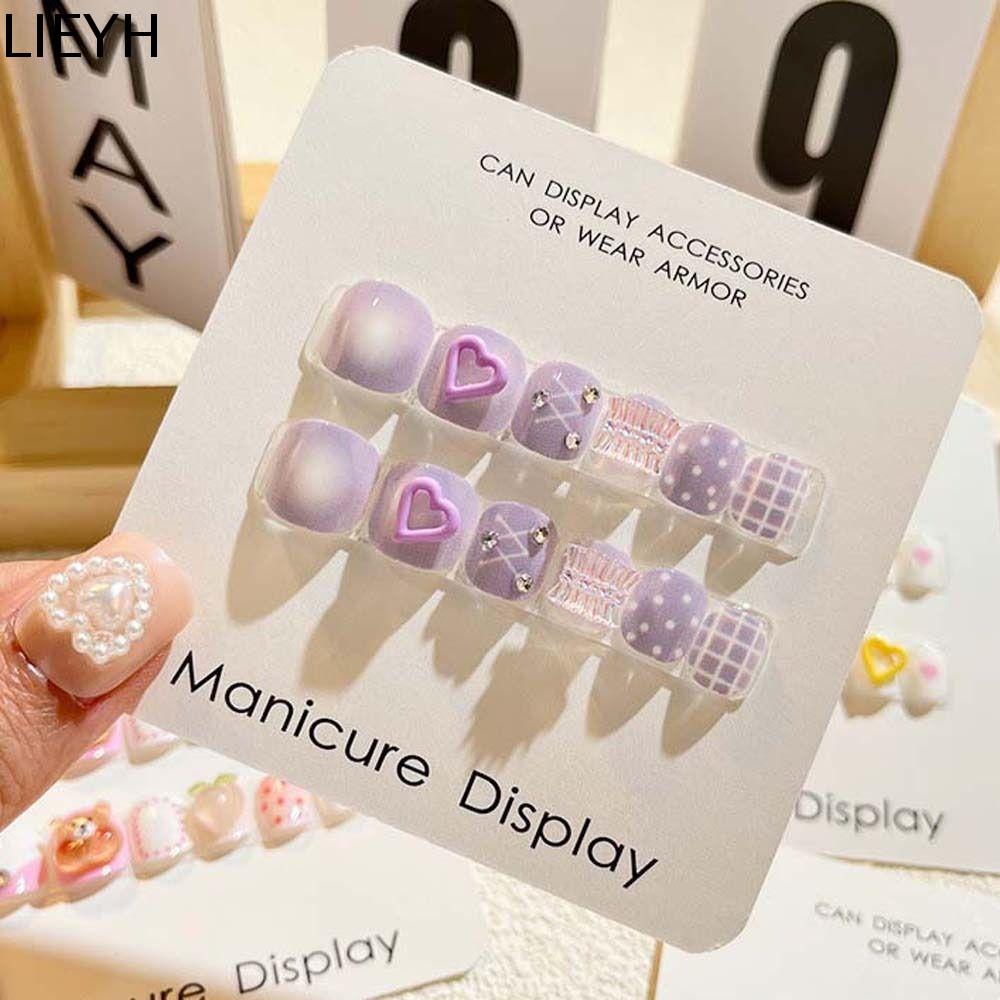 LIEYH Hoa Móng tay giả cho trẻ em Thỏ Gấu Móng tay giả hoạt hình cho trẻ em Dễ thương Vật liệu làm móng tay Phụ kiện móng tay hoạt hình Đồ chơi trẻ em
