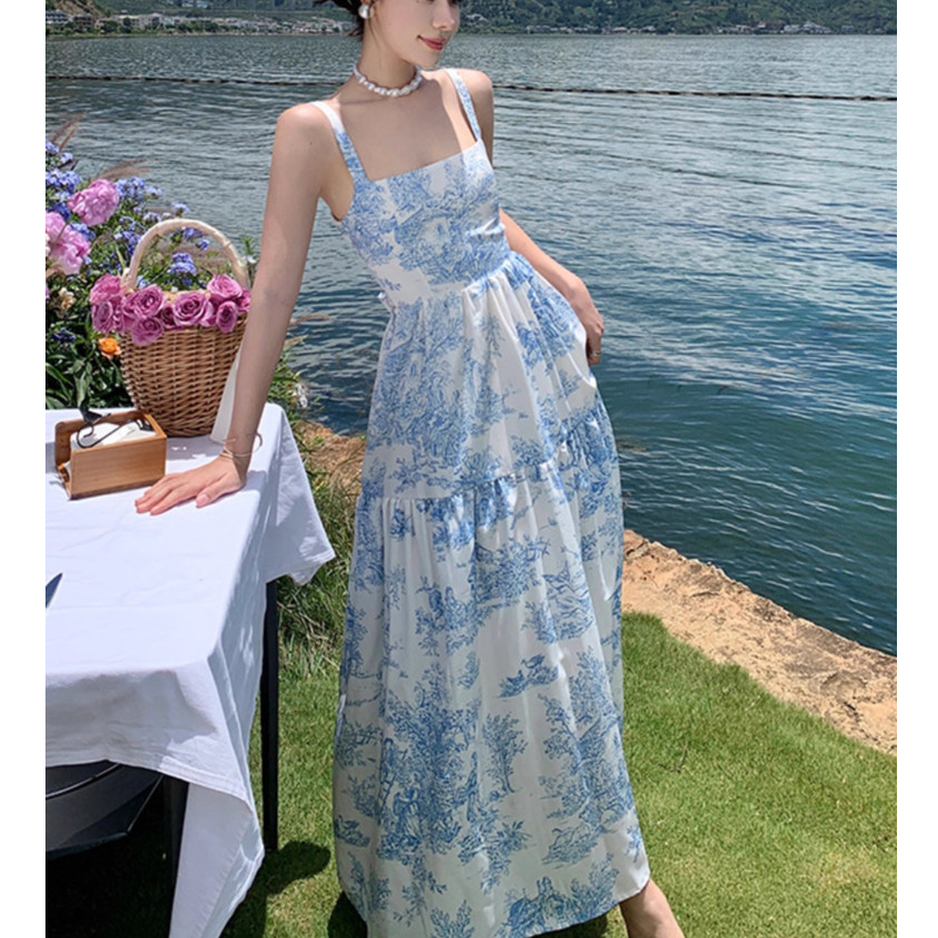 zara blue white dress ZARA NAVY,CREAM & BLUE PRINT 3/4 SLEEVED WRAP MIDI DRESS SIZE XS – Whispers  Dress Agency main image 1