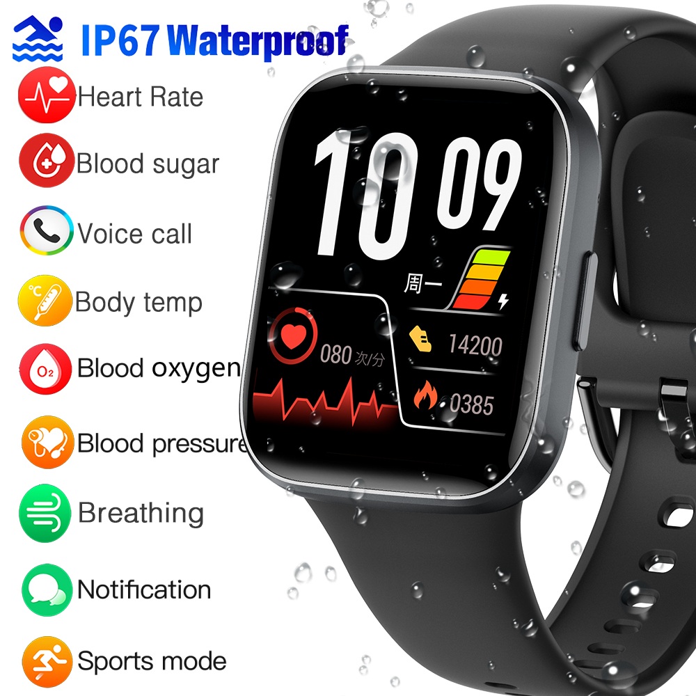 New Non-Invasive Blood Glucose Smart Watch Body Temperature Blood Pressure Monitoring Smartwatch For Men Women Bluetooth Call Waterproof Bracelet VS F57L ราคา 785 บาท*ส่งฟรี