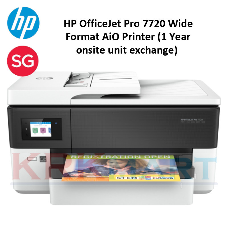 HP OfficeJet Pro 7720 Wide Format AiO Printer (1 Year onsite unit exchange) Singapore