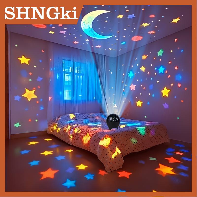SHNGki RGB Đèn Đêm LED Chiếu Ánh Sáng Đầy Sao Trăng Galaxy Chiếu Đèn 5V USB Cho Trẻ Em Hiện Nay Món Quà Giáng Sinh Trang Trí Phòng