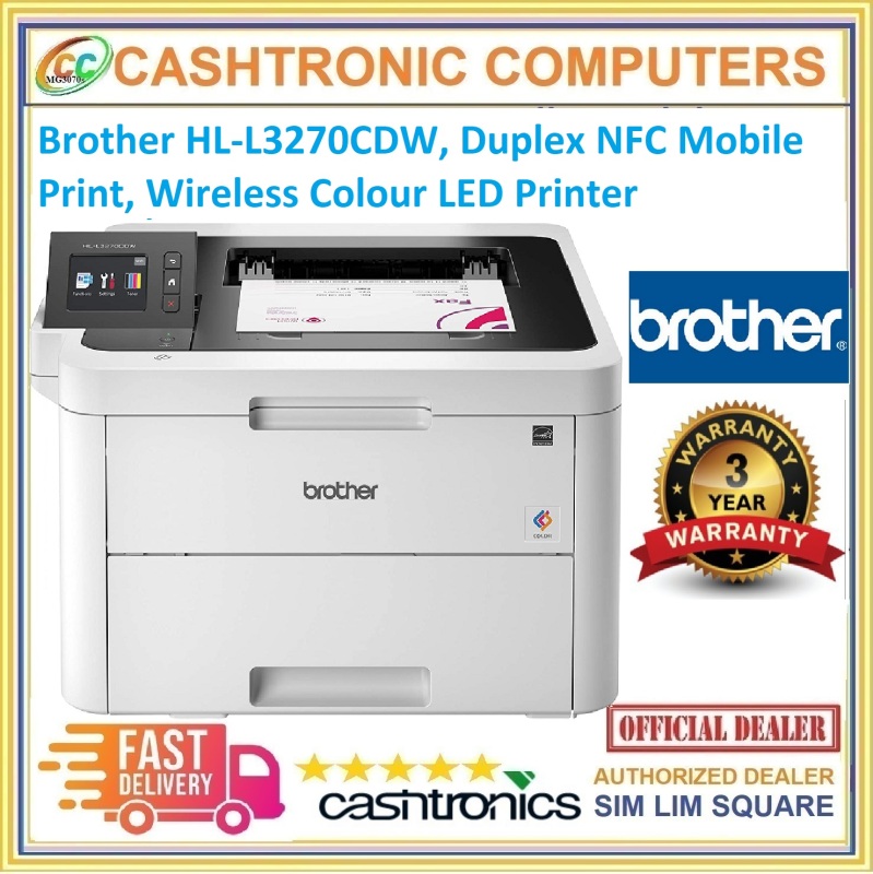 Brother HL-L3270CDW, Duplex NFC Mobile Print, Wireless Colour LED Printer Singapore