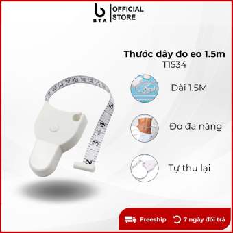 Thước dây đo eo, thước dây cuộn dài 1.5m tự thu gọn, đo eo, ngực, bắp chân, đùi, mông
