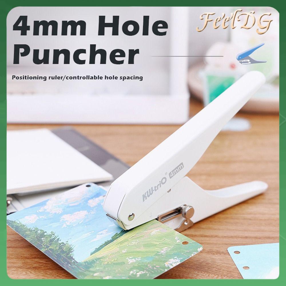 FEELDG 4mm Máy đục lỗ đơn Lỗ đơn Tiết kiệm sức lao động Máy đục lỗ giấy Tối giản Dụng cụ đóng bìa rời Máy đục lỗ Sổ tay M5