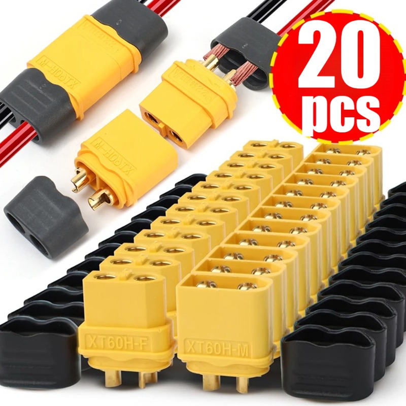 20pcs Chất lượng cao xt60h/xt90 kết nối thiết bị đầu cuối nam Cổng kết nối cái phích cắm với vỏ bọc cho pin lithium RC máy bay xe ô tô