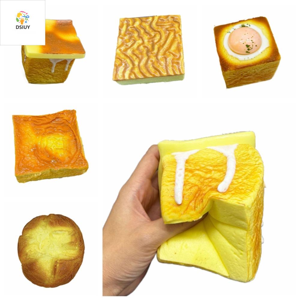 DSIUY Bánh Mì Đồ chơi phục hồi chậm cho bánh mì Tăng chậm Thực phẩm mô phỏng Đồ chơi bóp thức ăn bánh mì Nhạc Pinch Hài Hước Đồ chơi phục hồi bánh chậm Quà Tặng trẻ em