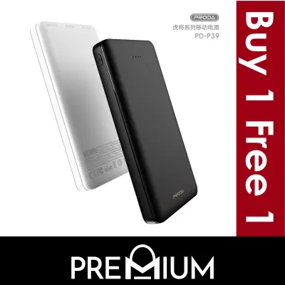 [BUY 1 FREE 1] PRODA Hujon 10000mAh Dual USB Power Bank 10000 mAh PowerBank Portable Charger Charging Battery PD-P39 Compatible with Xiaomi Samsung iPhone Huawei
