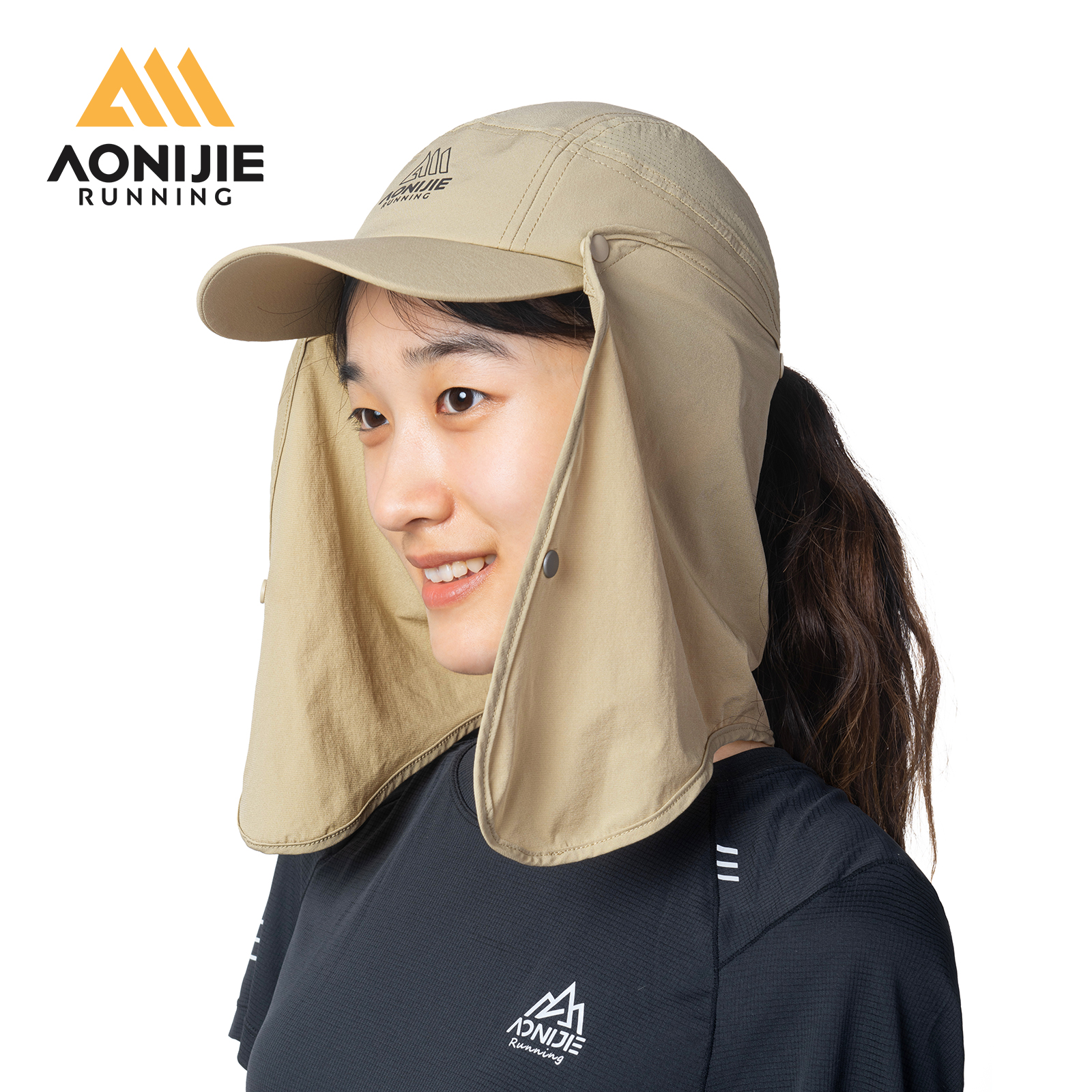 AONIJIE E4626 Unisex หมวกป้องกันแสงแดดยาวครีมกันแดดที่ถอดออกได้ผ้าคลุมไหล่หมวกตกปลาเหมาะสำหรับการเดินป่ากลางแจ้ง/ทะเลทราย ราคา 617 บาท*ส่งฟรี