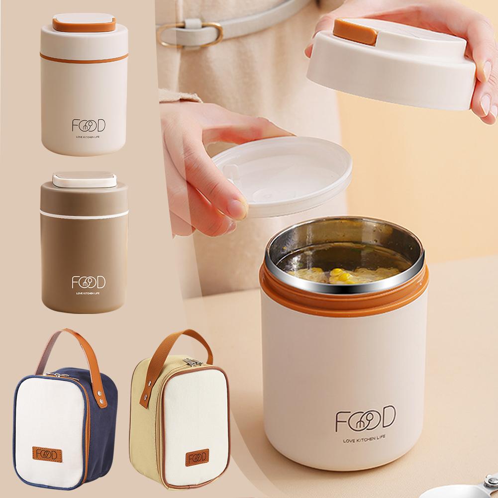 Thermal Insulation Lunch Box 304 Stainless Steel Lunch Bento Portable Cup Breakfast Food Box Box Spoon Storage With Box Bag M9Q6