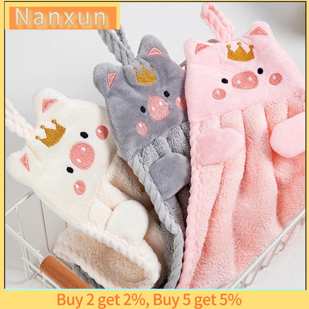 NWSJ Hấp thụ nước Phòng bếp Đối với tường hộ gia đình Khăn tay Khăn tay Nghề thêu Phim hoạt hình lợn