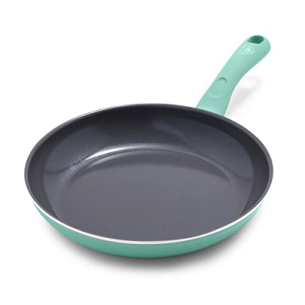 GreenLife Soft Grip Diamond Healthy Ceramic Nonstick, Frying Pan/Skillet, 10, Turquoise Singapore