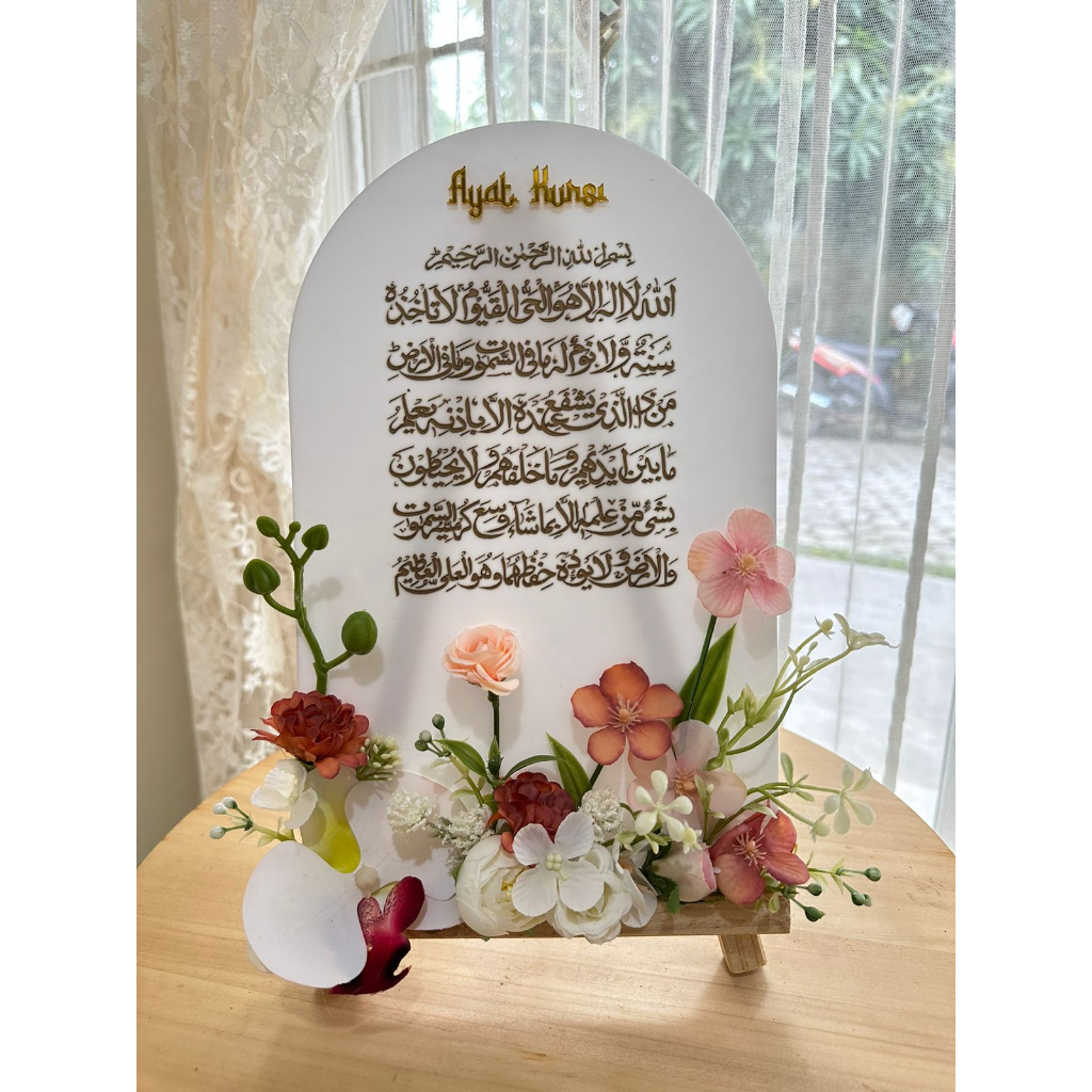 Hiasan Meja Akrilik / Bunga Meja / Hiasan Meja Syahadat / Hiasan Meja Bunga / Dekorasi Ruang Tamu