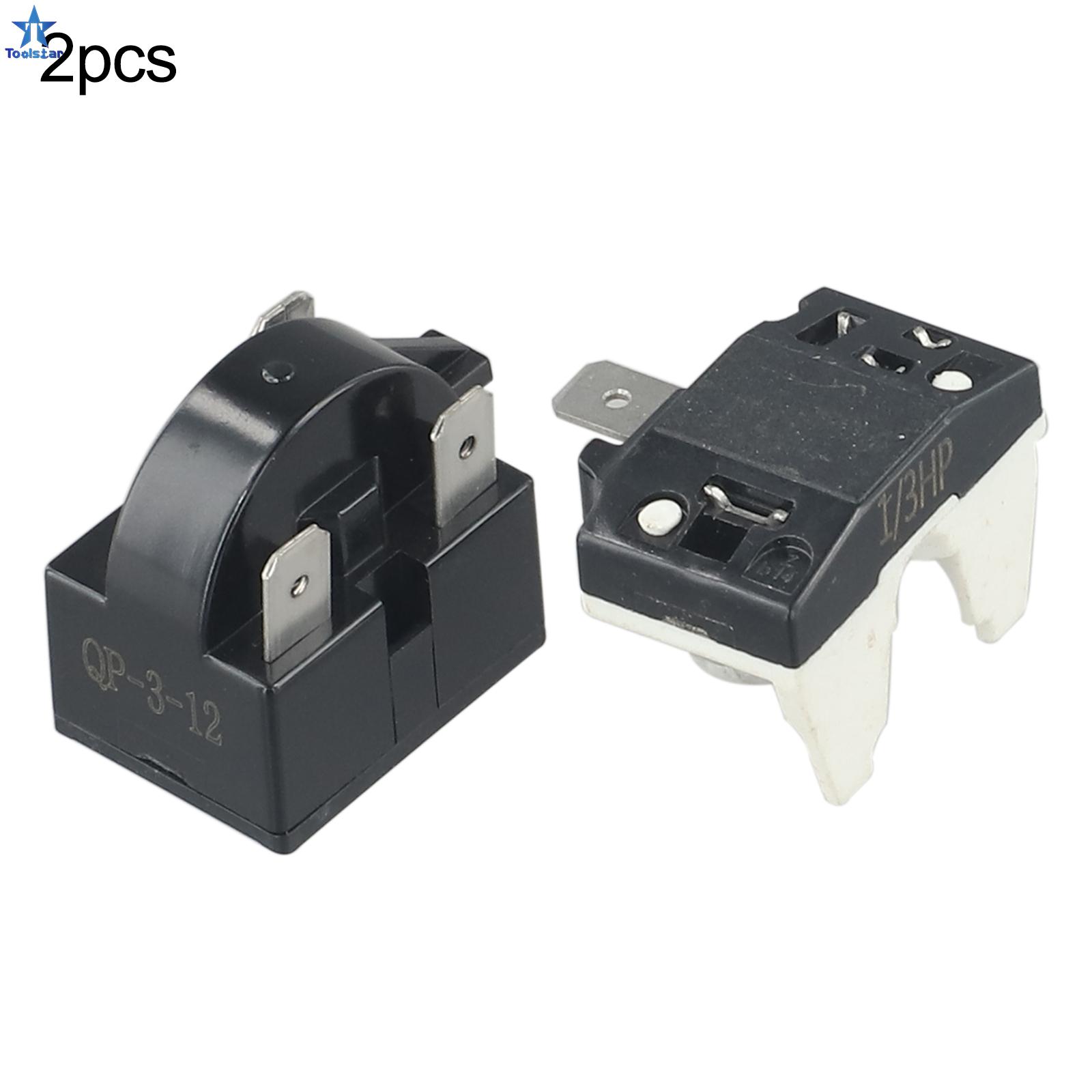 2-Pack 110V Compressor Thermal Overload Protector – Replacement For 1/3HP Refrigerator, 250W