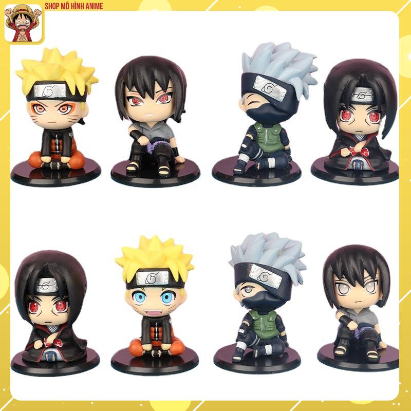 Bộ 4 Mô Hình Naruto, Hatake KaKashi, Itachi, Sasuke Chibi Siêu Đẹp Dễ Thương, Mô Hình Decor Trang Tr