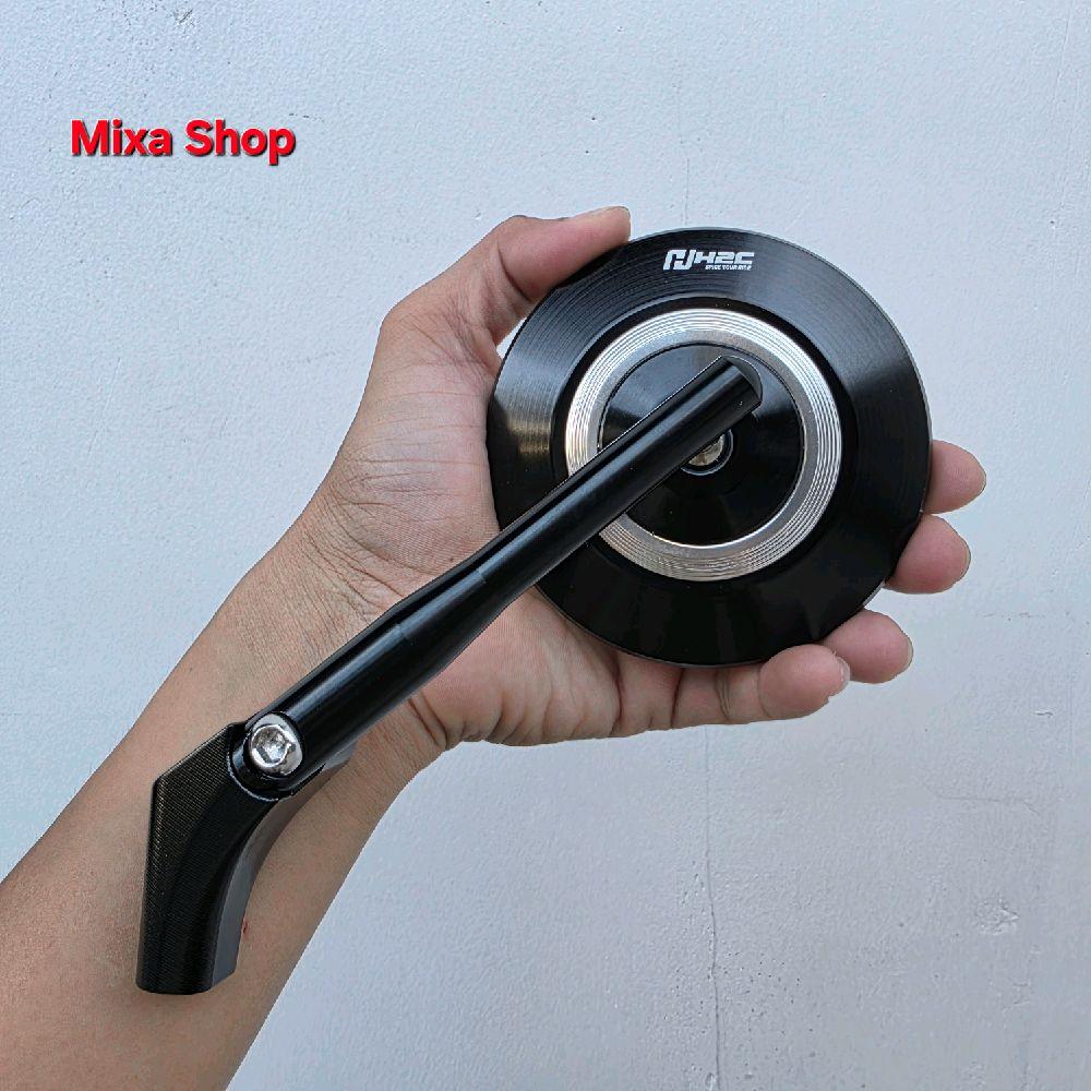 [ Chính Hãng ] Kính H2C V9 Nhôm CNC kiểu dáng tròn , chân dài, mặt gương lớn đủ Tiêu chuẩn Giao thông