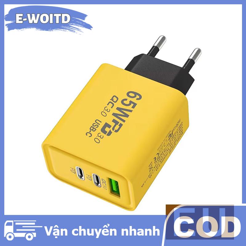 E-WOITD 65W PD Charger Dual Type-c Single Usb Charging Is Suitable For Apple 15 Huawei Mobile Phone 