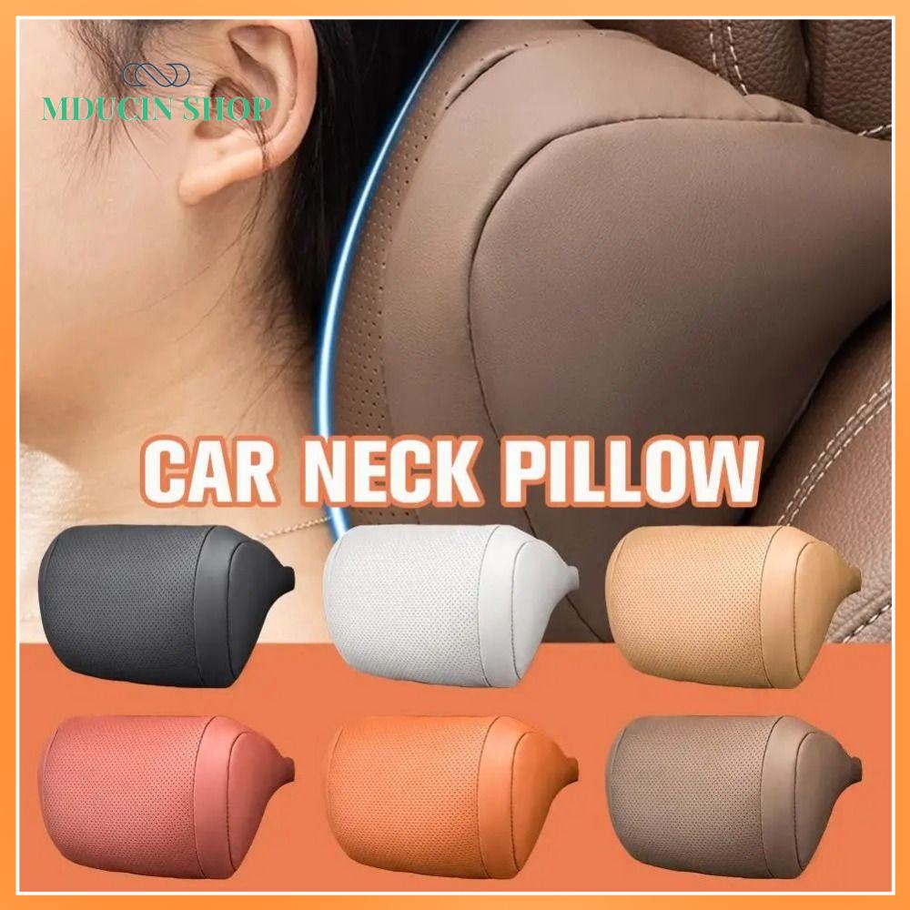 MDUCIN SHOP Bọt nhớt Gối tựa đầu ghế ô tô Mềm mại và xốp xì Da Gối đầu Công thái học Phổ quát Gối tựa cổ Nội thất ô tô